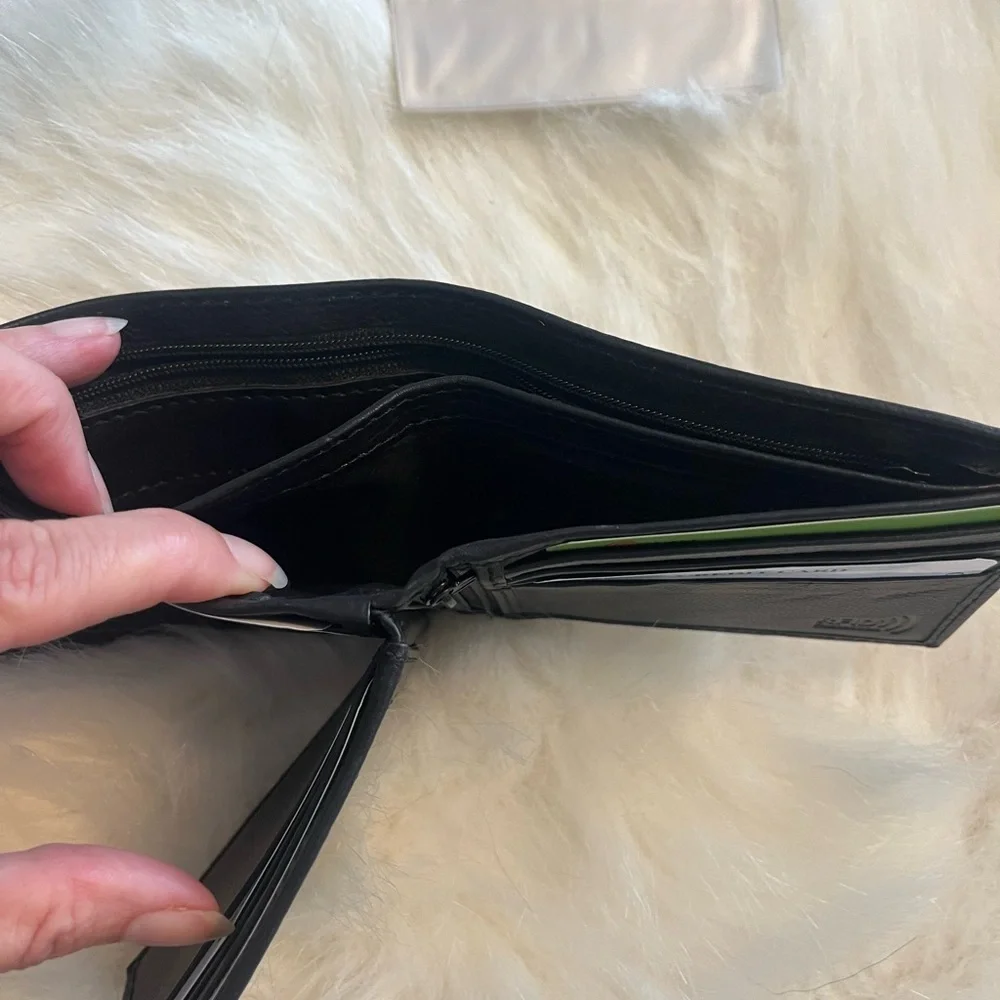 Black Leather RFID Bifold Wallet